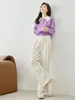 Women's Sweaters Vimly Contrast Oversized Collar Autumn Sweater Women 2023 Fall Fashion Purple Soft Jumpers Knit Pullovers Loose Long Sleeve