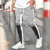 Męskie spodnie męskie motocross trackpants Slim Fit Elastyczne talia podwójne dno w paski retro mody mody spodnie męskie spodnie nowe x1017