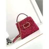 Diamond Purse v Crystal Wallet Leather Purse Designer bag Valen bags Sequin Embroidery Luxury Womens Bag Room Oblique Cross Fashion Bag Adjustable Shou Z 6P1Z