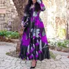 Vestidos casuales Tamaño grande 5XL Una línea Maxi Vestido Retro Estampado floral Fiesta de manga larga Mujeres Cena Noche Fecha Ropa 2022 Otoño Fashi326U