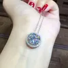 Enorme ciondolo con diamante moissanite da 5 ct, vero argento sterling 925, collana con pendenti per matrimonio, festa, per le donne, gioielleria raffinata, regalo277t