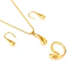 Sieraden set ketting oorbel hanger druppel vrouwen 18 k Fijn massief goud gevuld meerlaags Indiase sets Verbazingwekkende kralen287g