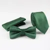 Neck Ties 3PCS Dot Polyester Men's Tie Bowtie and Pocket Square Set Pre-Tied Gift Wedding Business Casual 231013