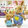 Dolls 1 12 Forest Animal Family Mini Rabbit Bear Panda doll girl play house setForest Villa Furniture Set Toys 231017