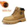 Men Boots Fashion Classic Ankle 26 Leather 2024 High Quality Outdoor Casual Shoes All-match Winter Plush Snow 944 704