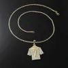 Heren Hip Hop nummer 7 Jersey Designer Hanger Ketting Overdrijven Volledige Diamond Crystal 18K Goud 75cm Twist Chain Lange kettingen Sieraden