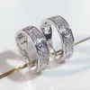 Stud Love Earrings Sterling Silver Women Men Diamonds Clasp Stud Rose Gold Fashion Jewelry Cryatal 18K Original Round Luxury Anime 231016
