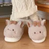 Slippers Cartoon Cute Cat Women Fluffy Fur Platform Indoor House Shoes Winter Kawaii Animal Cozy Home Slides 231017