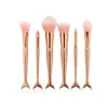 UOCBBY Mermaid Makeup Brush Set Fish Tail Foundation Powder Eyeshadow Make up Brushes Contour Blending Cosmetic 6pcs/set Vulfg