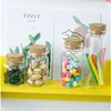 Capacity 50ml 80ml 100ml 150ml Glass Bottles with Cork Clear Jars Weding Gift Empty Containers 48pcsgood qty Vddmi