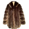 Cappotto invernale da donna in pelliccia 2023 di media lunghezza, moda europea e americana