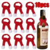 Other Festive Party Supplies 10 1PCS Mini Knitting Scarf Wine Bottle Decor Xmas Tree Ornament Pompon Red Christmas Year Decoration 231017