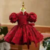 Vestito da ragazza Temperamento Vestito da principessa per ragazza di un anno Vestito da spettacolo per bambini rosso cinese Fenghua