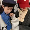 Sciarpe Donne coreane Ragazze Bottoni Sciarpa incrociata lavorata a maglia Autunno Inverno Tinta unita Morbido caldo Versatile Protezione del collo Regali per signora