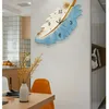 Applique murale plume Led horloges véritable balançoire Design créatif applique horloge Art décor moderne maison salon couloir avec lumière