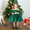 Meisje Jurken Kerst Jurk Voor Meisjes 1e Peuter Kid Baby Party Prinses Jurk Formele Kleding Groene Kerstman Jaar Kostuum Doop