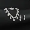 Collier et boucles d'oreilles ensemble 3 pièces Pack 2023 arrivée conception Unique couleur argent bijoux de mariée pour les femmes cadeau de noël E006-R006-X006