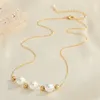 Pendant Necklaces 1PC Fashion Multiple Imitation Pearls Necklace For Women Metal Round Bead Pearl Chain Choker Jewelry N296