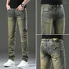 Jeans pour hommes Hommes Denim Pantalon Slim Fit Rétro Stretch 2023 Hiver Automne Pantalon pour homme Streetwear Moto Biker de haute qualité