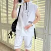 Survêtements pour hommes Summer Ice Soie T-shirt sans manches Shorts Costume Adolescents Étudiants Casual Gilets amples Pantalons cinq-quarts Vêtements de sport pour hommes