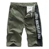 Herrspårar Elmsk Personlighetsbrev Casual Shorts Summer Bomulls mode tryckt Capris Urban Quality Trend