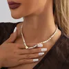 Anhänger Halsketten Kreative Natürliche Stein Liebe Halskette Für Frauen Nische Design Vielseitige Damen Mode Straße Schießen Schmuck Großhandel