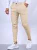 Calças masculinas cor sólida moda europa e os estados unidos inglaterra vento bezerro quatro estações confortável casual formal pant 231016