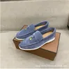 2023 LP MENS/Women Loro Walk Buty luksusowe trampki sukienki sukienki zamsz skórzany designer nubuck flats Oficjalny duży 07