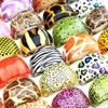 100pcs pierścień zwierząt Lopard Skin Mix Pierścienie żywic dla mężczyzn i kobiet na całej modzie imprez słodki prezent biżuterii 238i