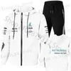 Survêtements pour hommes 2023 Formule 1 Petronas Team Hamilton / Russell Fans Hommes / Femmes Ensembles décontractés Chemise à fermeture éclair surdimensionnée Sweat à capuche à manches longues + Pantalon de sport T231017