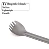 TiTo Titanium Spork en lepel met lange steel Milieuvriendelijk Ultralicht draagbaar bestek voor buiten Kamperen Backpacken Wandelen Reizen Picknick Servies met tas