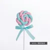 Decorative Flowers 1Pcs Simulation Cotton Lollipop Cute Fake Candy Colorful Cake Model Dessert Shop Window Display Props Kids Birthday Party