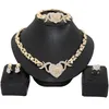 Newest african jewelry sets bear I love you Jewelry Sets Heart Shape Crystal Necklace bracelet Jewelry set for women 201222279Z