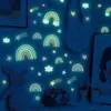 壁のステッカー漫画バニーバルーン暗い壁紙の明るい輝きキッズルームリビング保育園の家の装飾デカール231017