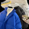 Casaco de lã de inverno masculino para baixo parkas quente masculino solto coreano na moda cor sólida oversized engrossar zíper parka feminino jaqueta acolchoada 231017