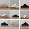 NOVOS Chinelos Tasman Tazz Semente de Mostarda Pele de Castanha Slides de Pele de Carneiro Clássico Ultra Mini Bota Plataforma Inverno Mulheres Homens Slip-on Camurça Superior Lã Outono Preto marrom