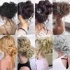 合成ウィッグアズキーン合成ヘアバンシニョン天然灰色の乱雑な巻き毛バンド女性ヘアピン231016のための弾力性のある粗い偽ヘアピース