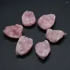 Collane con ciondolo Agate Druzy rosa naturale Pendenti con ciondoli Pietra irregolare Fai da te per collana o creazione di gioielli 20x25-23x30mm