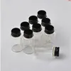 27*50*14mm 15ml Small Transparent Glass Bottles With Screw Black Aluminum Cap Jars Empty Vials Container 100pcsgood qty Uxsxw