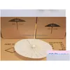 Umbrellas Top Diameter Bridal Wedding Parasols White Paper Beauty Items Chinese Mini Craft Umbrella 60Cm 60Pcs Drop Deliver Homefavor Dhhmd