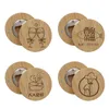 Blank DIY Wooden Bamboo Round Shape Coaster Fridge Magnet Decoration Beer Bottle Opener