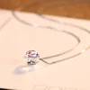 2024 Vintage Colorful Crystal Pendant Necklace Women S925 Silver Box Chain Necklace Jewelry for Women Wedding Party Valentine's Day Birthday Christmas Gift SPC