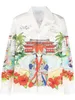 Chemise hawaïenne Casablanca chemise à manches longues à grille tropicale chemises de plage boutonnées de créateur