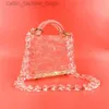 Totes claro crack senhoras mão segurando saco de cristal festa casamento transparente bolsa luxo designercatlin_fashion_bags