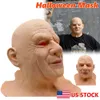 Halloween Old Man Mask Lattice Cosplay Party Realistico Maschere a pieno facciale Copricapo