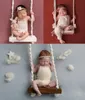 Keepsakes houten swing baby pography prop bord geboren accessoires souvenir kleurrijke bloemendecoratie 231017