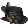 Chapeaux à larges bords Chapeaux de seau Halloween Rétro Unisexe Steam Gear Punk Gothique Chapeau Haut-de-Forme Lunettes Amovible Oreille Chapeau Décoration de Fête de Vacances 231016