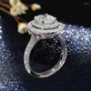 Wedding Rings Style White Cubic Zirconia Oval Shaped For Women High Quality Engagement Trend Fashion Jewelry