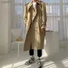 Misto lana da uomo Trench nero kaki Moda uomo Autunno Cappotto lungo oversize da uomo Giacca a vento allentata coreana Cappotto da uomo M-2XLL231017