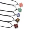 Pendant Necklaces Retro Merkaba Chakras Pendants Natural Stone Chakra Reiki Healing Star Point Opal Quartz Agates Women Male